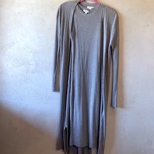Knit maxi dress/cardigan set
